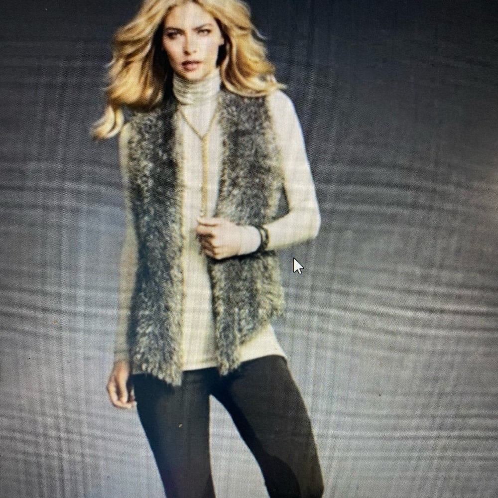 CAbi alpaca mohair blend fur vest small